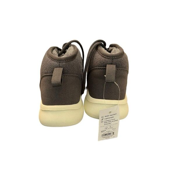 Ladies 9 Gray Wool Sneakers Faux Fur Lined Air Foam Water Repellant High Top NWT - Picture 4 of 6